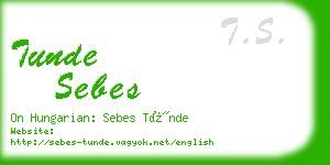 tunde sebes business card